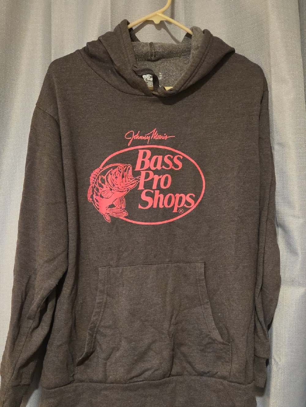 Bass Pro Shops Dark Gray Hoodie with Pink Logo